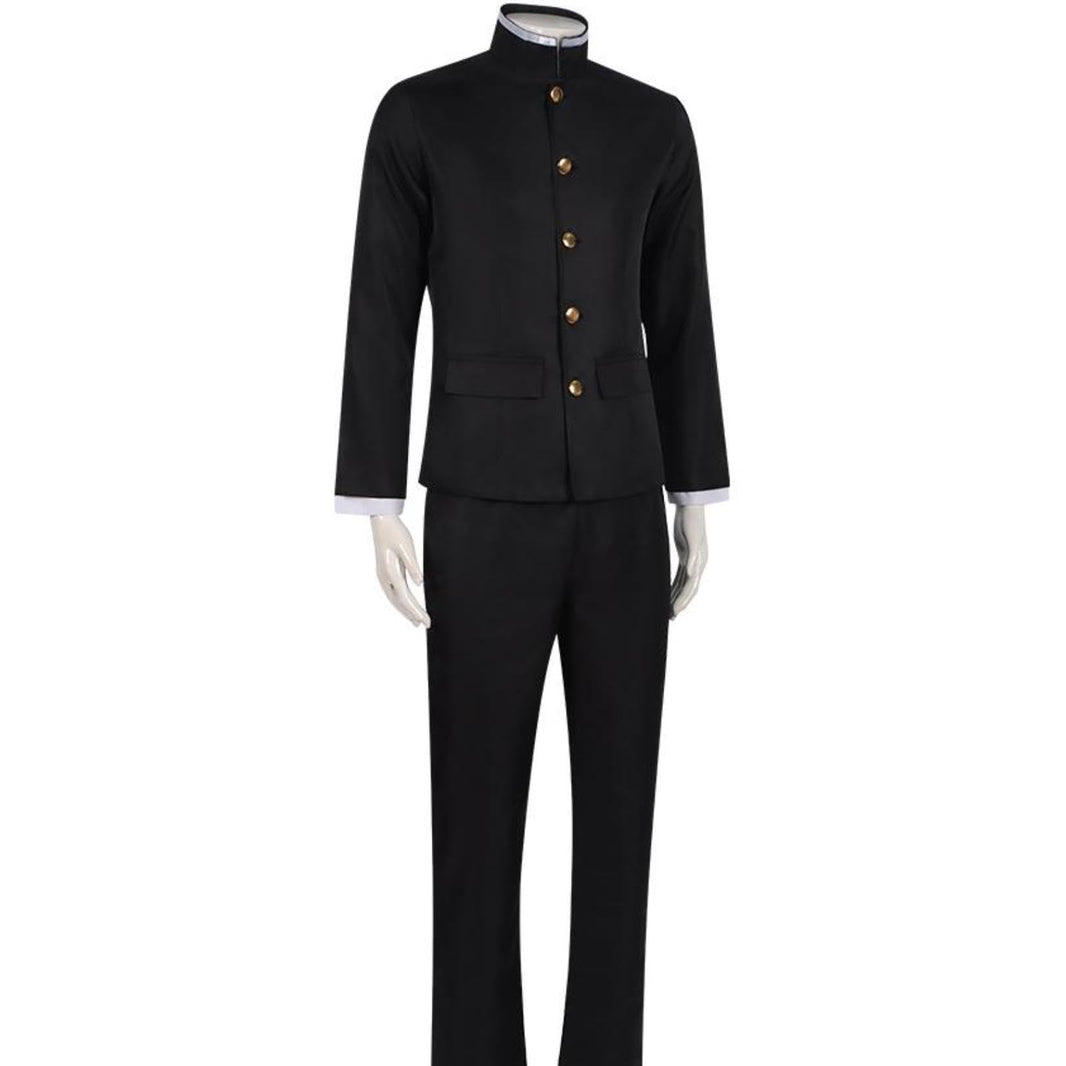 Anime Dandadan Cosplay Costume Black School Uniform Set with Glasses Halloween Ken Takakura Cosplay Set