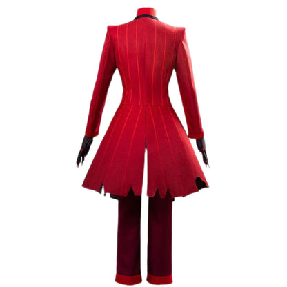 Alastor Hazbin Hotel Cosplay avec Perruque Lunettes Ensemble Rouge l Costume de Cosplay Alastor Set Complet Halloween