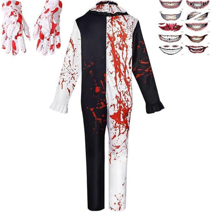 Movie Clown Terrifier Cosplay Costume Jumpsuit Dress Set Halloween Party Art The Clown Costume