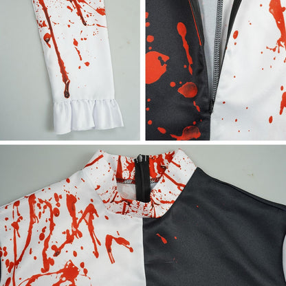 Movie Clown Terrifier Cosplay Costume Jumpsuit Dress Set Halloween Party Art The Clown Costume