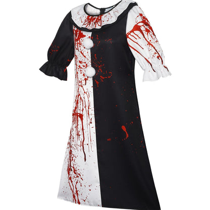 Movie Clown Terrifier Cosplay Costume Jumpsuit Dress Set Halloween Party Art The Clown Costume