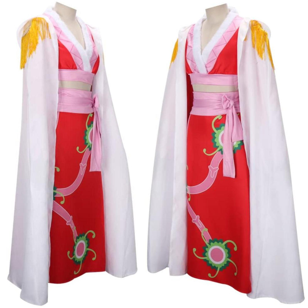 Boa Hancock Cosplay Kostüm Kleid Kimono Umhang Set Halloween One Piece Cosplay Anzug