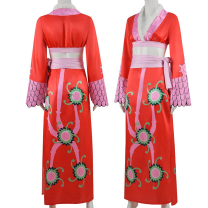 Boa Hancock Cosplay Costume Red Dress Set Halloween One Piece Cosplay Suit