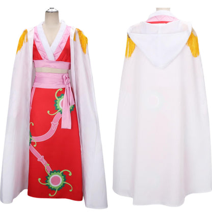 Boa Hancock Cosplay Kostüm Kleid Kimono Umhang Set Halloween One Piece Cosplay Anzug