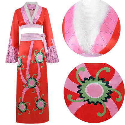 Boa Hancock Cosplay Costume Red Dress Set Halloween One Piece Cosplay Suit