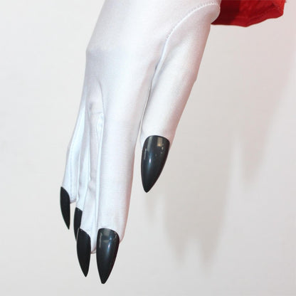 Hazbin Hotel Cosplay Charlie Morningstar Kostüm Roter Anzug mit Perücke Reißzähnen Halskette Halloween Set