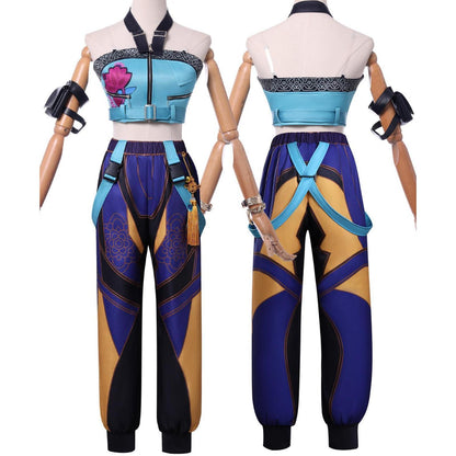 KPop Demon Hunters Cosplay Kostüm Hose Oberteil Perücke Set Demon Hunters Zoey Cosplay Kostüm Halloween Party