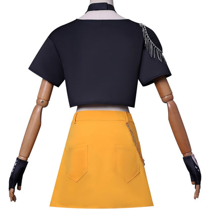 KPop Dämonenjäger Cosplay Kostüm Rock Oberteil Perücke Set Dämonenjäger Mira Cosplay Kostüm Halloween Party