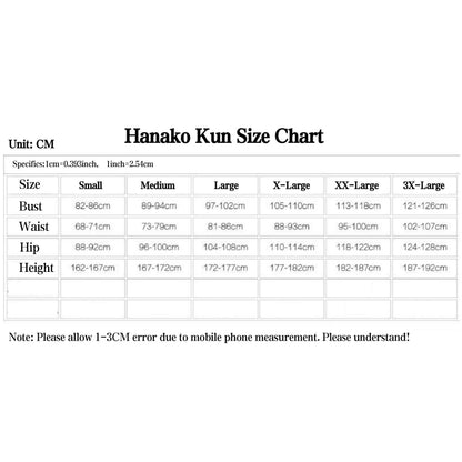 Toilet Bound Hanako Kun Cosplay Uniform Halloween Suit with A Full Set of Accessories and Props
