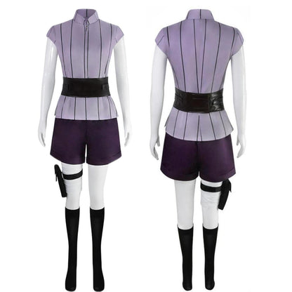 Hinata Hyuga Cosplay Kostüm mit Kunai-Tasche Set Hinata Cosplay Kimono für Halloween Set
