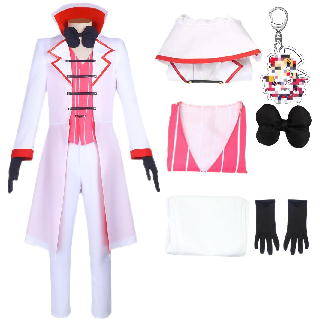 Lucifer Hazbin Hotel Cosplay Costume Lucifer Cosplay Costume White Coat Vest Gloves Halloween Suit