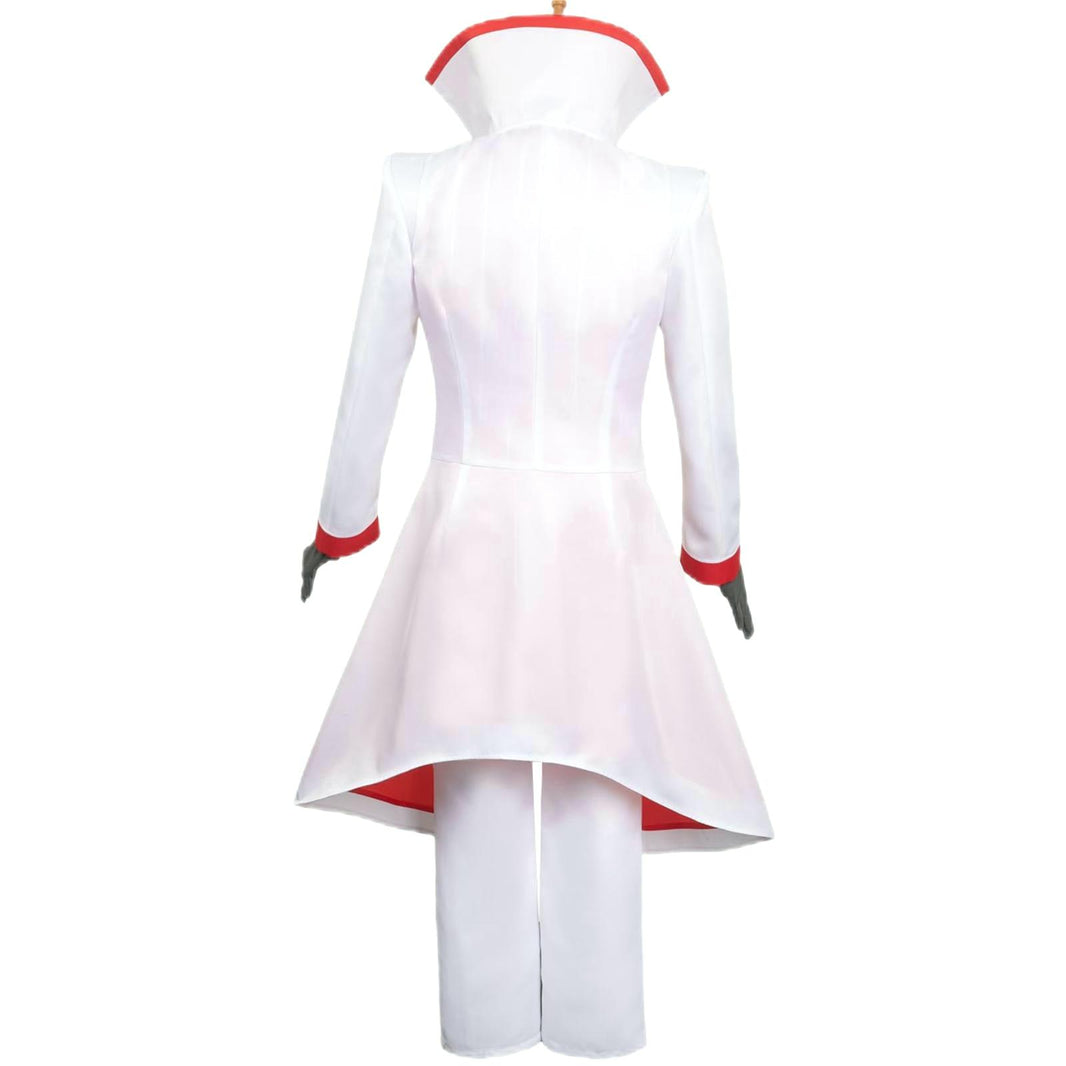 Lucifer Hazbin Hotel Cosplay Costume Lucifer Cosplay Costume White Coat Vest Gloves Halloween Suit