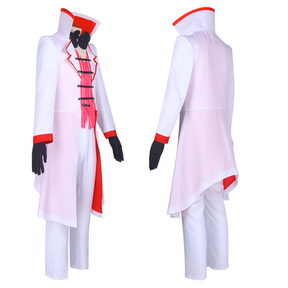 Lucifer Hazbin Hotel Cosplay Kostüm Lucifer Cosplay Kostüm Weißer Mantel Weste Handschuhe Halloween Anzug