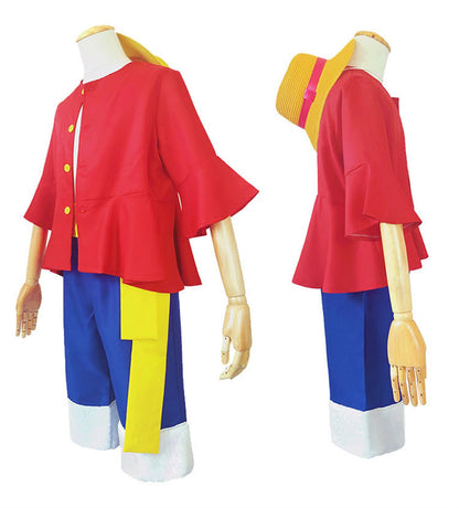 One Piece Cosplay Monkey D Luffy Costume Straw Hat Luffy Cosplay Costume Halloween Party Suits