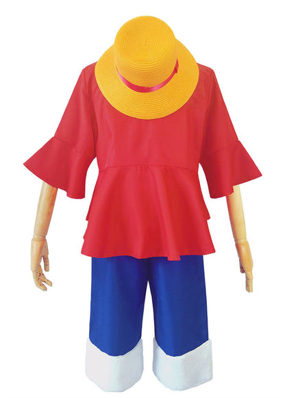 One Piece Cosplay Monkey D Luffy Costume Straw Hat Luffy Cosplay Costume Halloween Party Suits