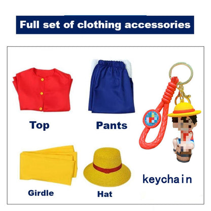 One Piece Cosplay Monkey D Luffy Costume Straw Hat Luffy Cosplay Costume Halloween Party Suits