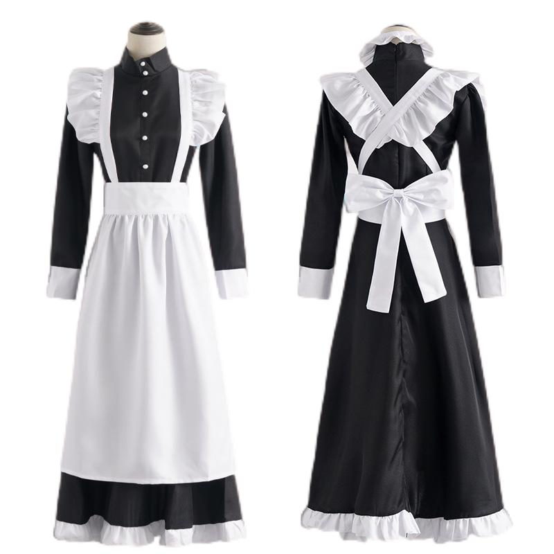 Womens Anime French Maid Cosplay Costume Lolita Dress Halloween Japanese Maid Dress Suit