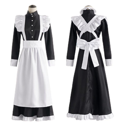 Womens Anime French Maid Cosplay Costume Lolita Dress Halloween Japanese Maid Dress Suit