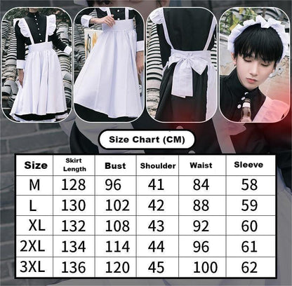 Womens Anime French Maid Cosplay Costume Lolita Dress Halloween Japanese Maid Dress Suit