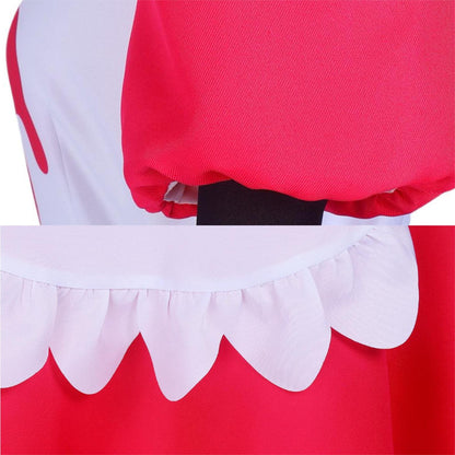 Niffty Hazbin Hotel Cosplay Kostüm Rosa Kleid mit weißer Schürze Halloween Niffty Cosplay Dienstmädchen-Anzug
