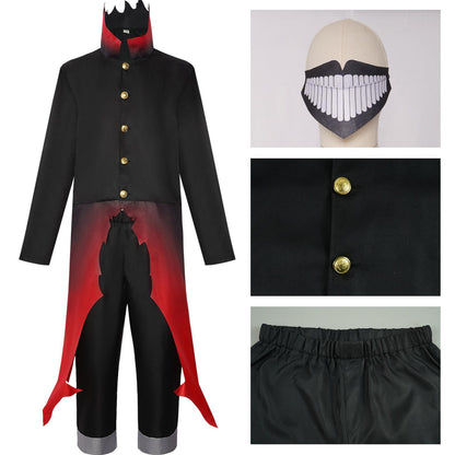 Dandadan Cosplay Costume Uniform Set with Glasses Mask Halloween Okarun Cosplay Set