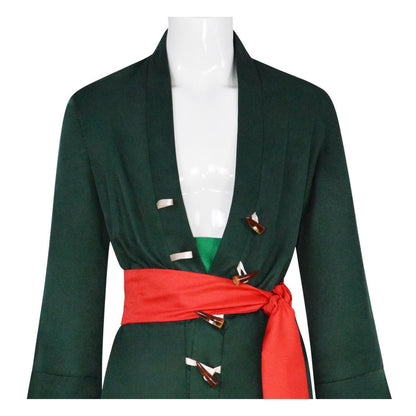 Roronoa Zoro Cosplay Kostüm Grüner Kimono Anzüge Halloween Party Anime Cosplay Anzüge