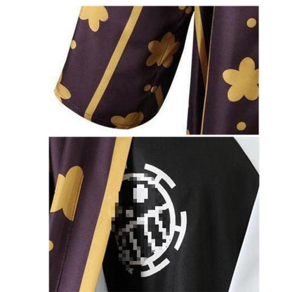 Trafalgar Law Cosplay Costume Kimono Cloak Earring Suits Halloween One Piece Cosplay Suits
